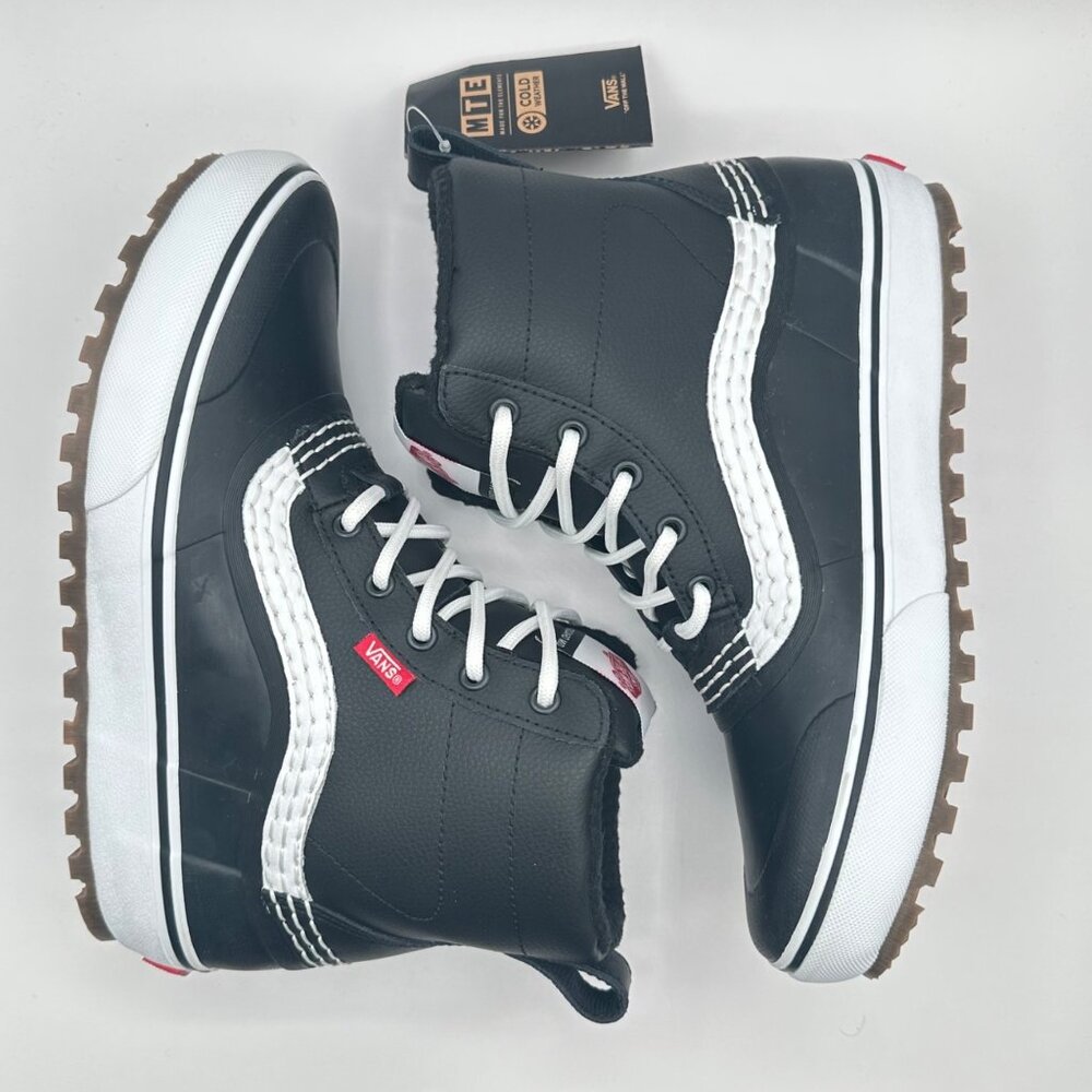 Vans Standard Mid MTE Snow Waterproof Boots Black White Men’s Size 8 Women 9 New - Picture 7 of 8
